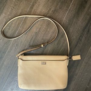 Coach Beige Pebble Leather Crossbody
